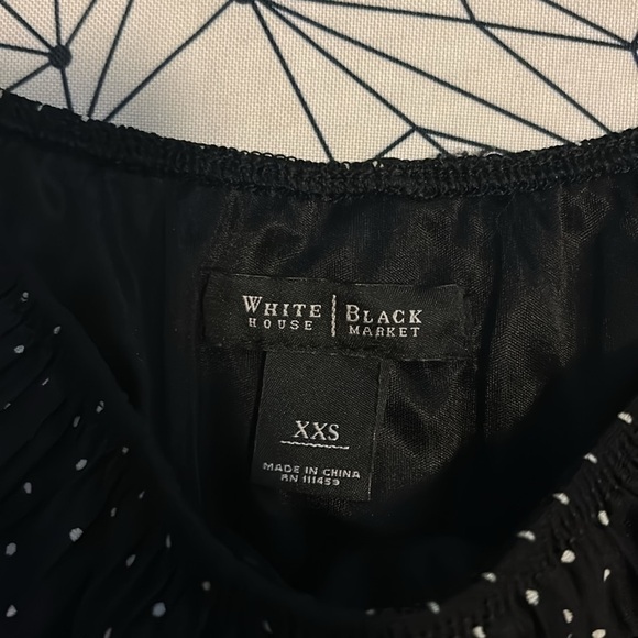 White House Black Market Black Sleeveless Dress with White Dots size xs - Picture 3 of 6